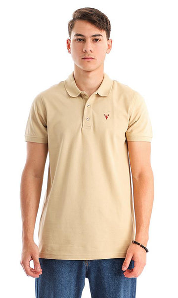 94636 Classic Turn Down Collar Sand Polo Shirt - Ravin 