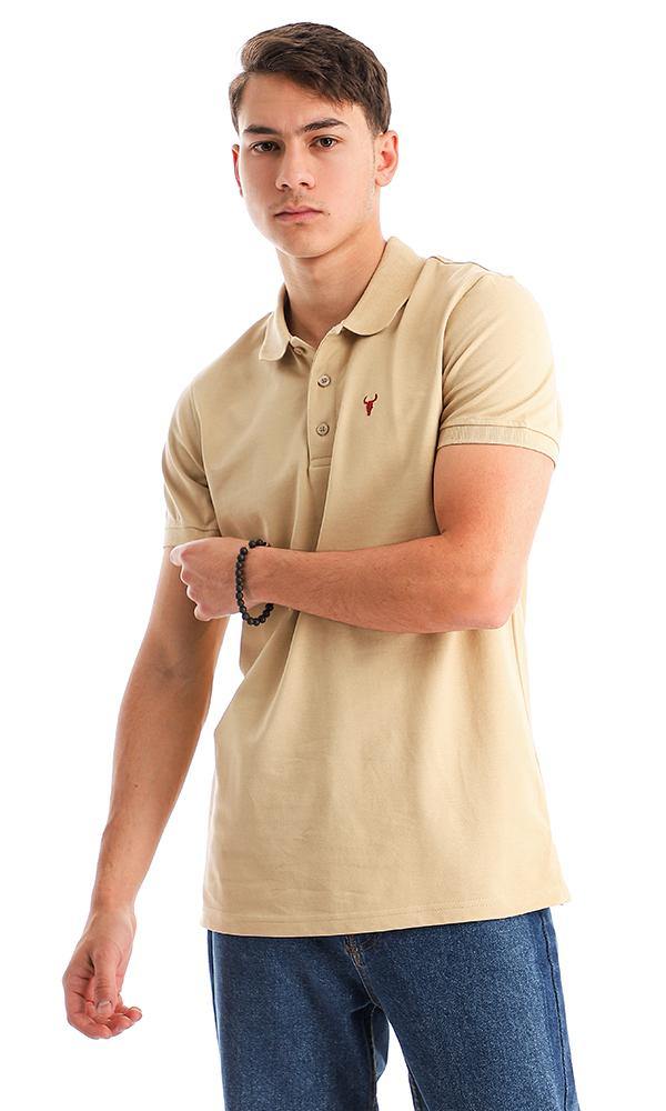 94636 Classic Turn Down Collar Sand Polo Shirt - Ravin 