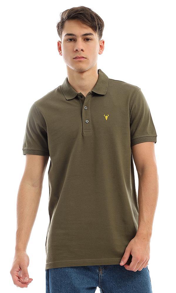 94637 Dark Olive Short Sleeves Casual Polo Shirt - Ravin 