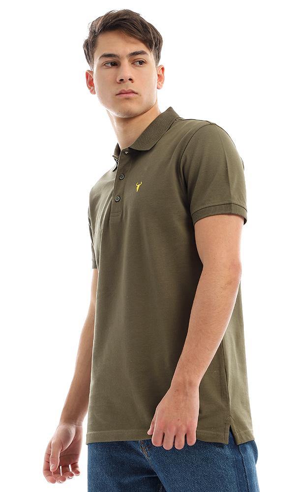 94637 Dark Olive Short Sleeves Casual Polo Shirt - Ravin 