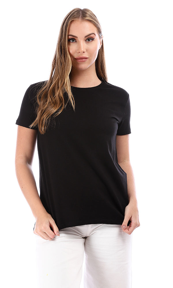 94655 Slip On Basic Plain T-Shirt - Black - Ravin 