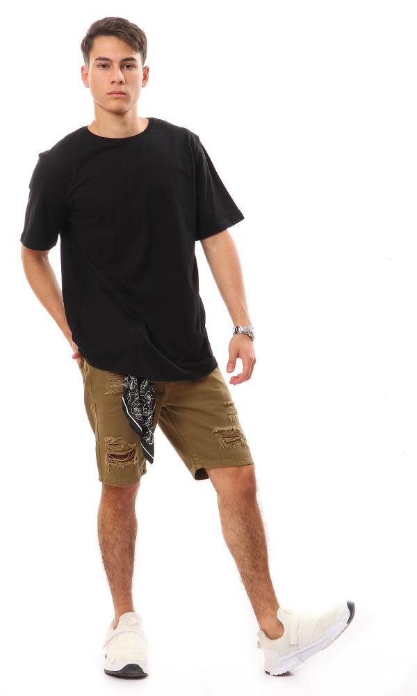 94685 Basic Solid Short Sleeves T-Shirt - Black - Ravin 