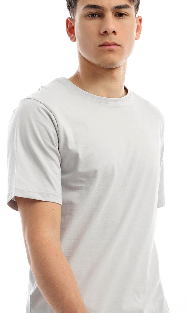 94686 Basic Short Sleeves Grey Cotton Tee - Ravin 