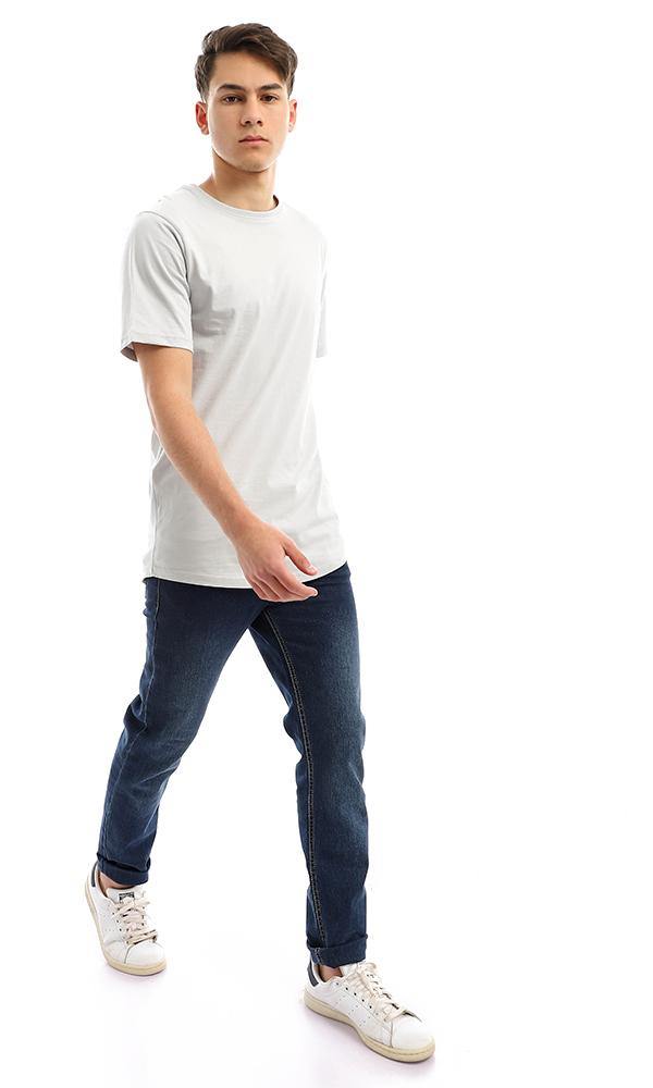 94686 Basic Short Sleeves Grey Cotton Tee - Ravin 