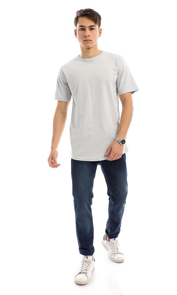 94686 Basic Short Sleeves Grey Cotton Tee - Ravin 
