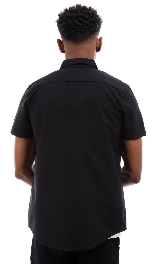 94710 Turn Down Collar Polo Shirt - Black - Ravin 