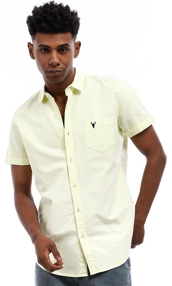 94711 Full Buttoned Standard Fit Shirt With Side Pocket - Light Yellow - Ravin 