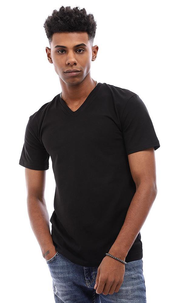 94726 V-Neck Basic Comfy T-Shirt - Black - Ravin 