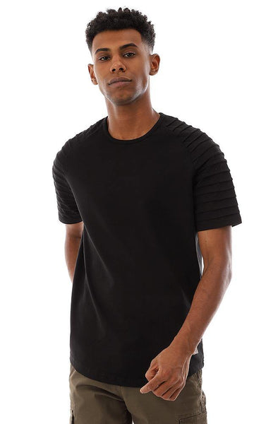 94735 Trendy Casual Plain T-Shirt - Black - Ravin 