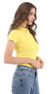 94768 Slip On Self Striped Yellow Top - Ravin 
