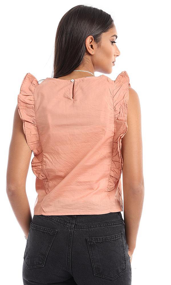 94842 Ruffled & Stitched Details Copper Top - Ravin 