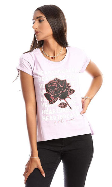 94859 Short Sleeves "Heart Breaker" Lavender Tee - Ravin 