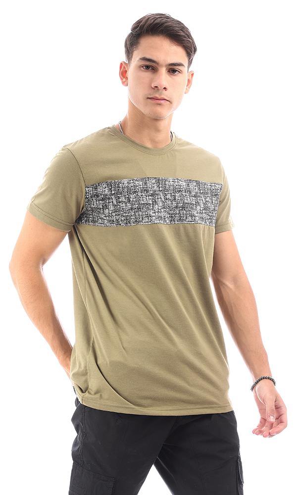 94878 Short Sleeves Printed Olive Casual Tee - Ravin 