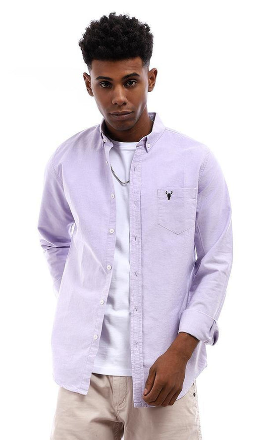 94891 Long Sleeves Cotton Shirt - Lilac - Ravin 