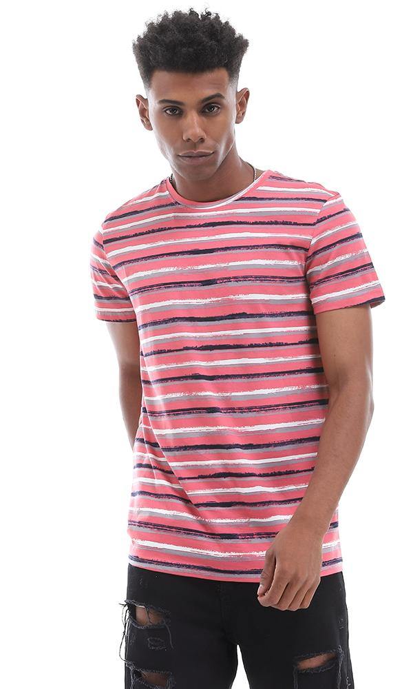 94907 Summer Striped Round Watermelon T-shirt - Ravin 