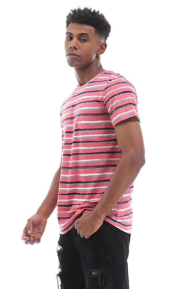 94907 Summer Striped Round Watermelon T-shirt - Ravin 