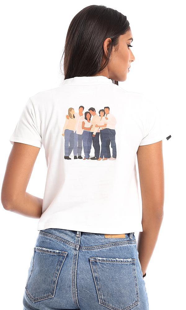 94944 " Friends" Printed Front And Back White Tee - Ravin 