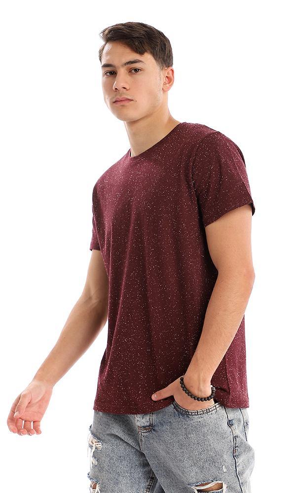 94971 Heather Maroon Round Neck Cotton Tee - Ravin 