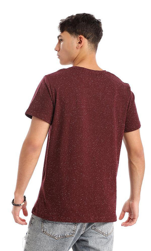 94971 Heather Maroon Round Neck Cotton Tee - Ravin 