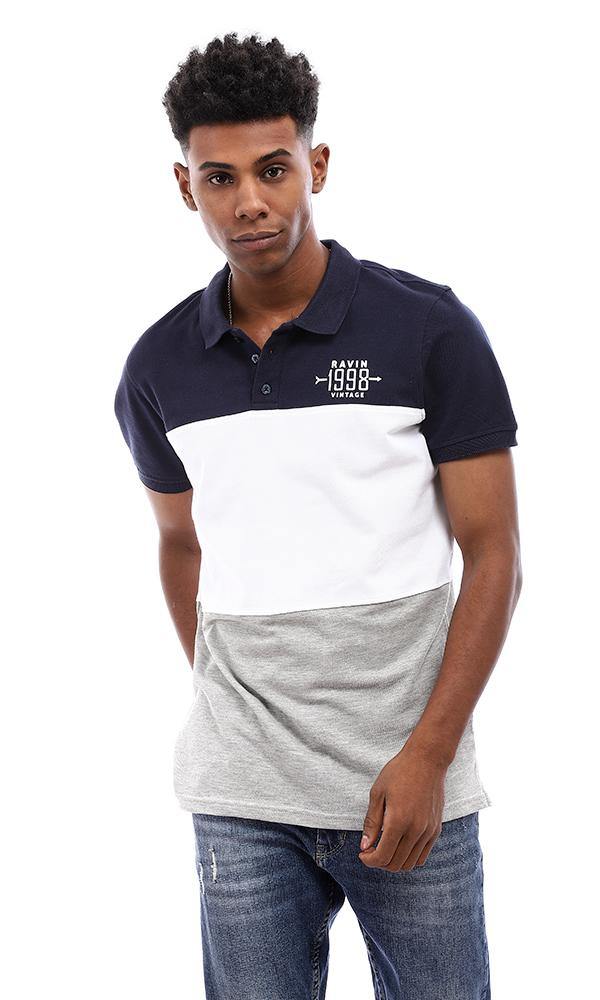 94978 Color Block Polo Shirt - Navy - Ravin 