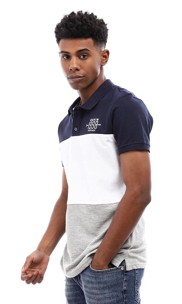 94978 Color Block Polo Shirt - Navy - Ravin 