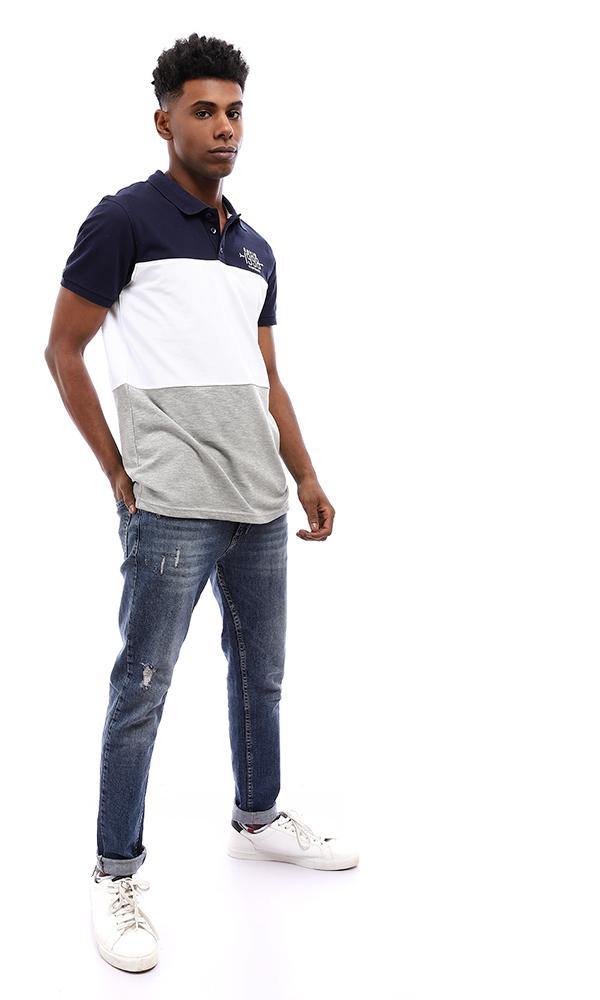 94978 Color Block Polo Shirt - Navy - Ravin 