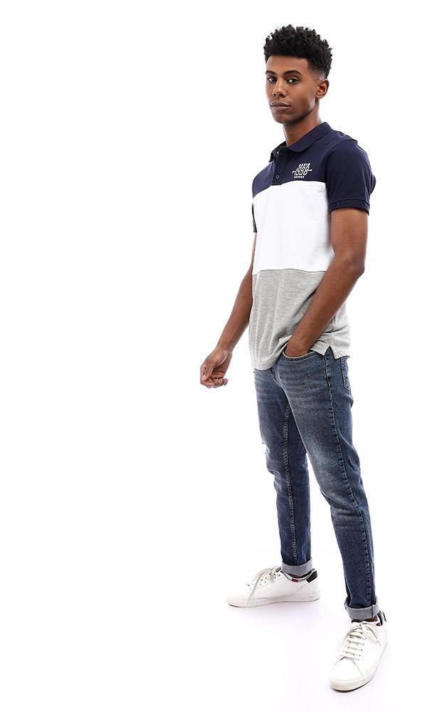 94978 Color Block Polo Shirt - Navy - Ravin 