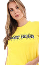 95040 "Beast Mode" Printed Short Sleeves T-Shirt  - Yellow - Ravin 
