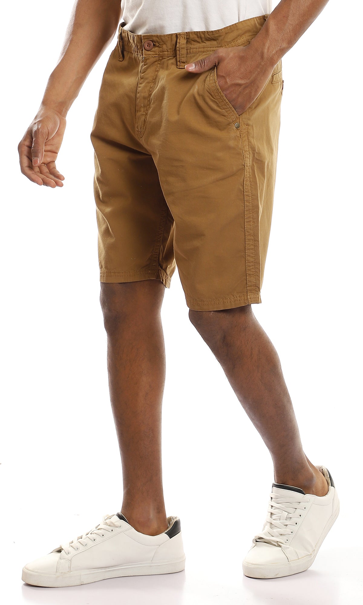 95047 Casual Standard Fit Gabardine Shorts - Bronze