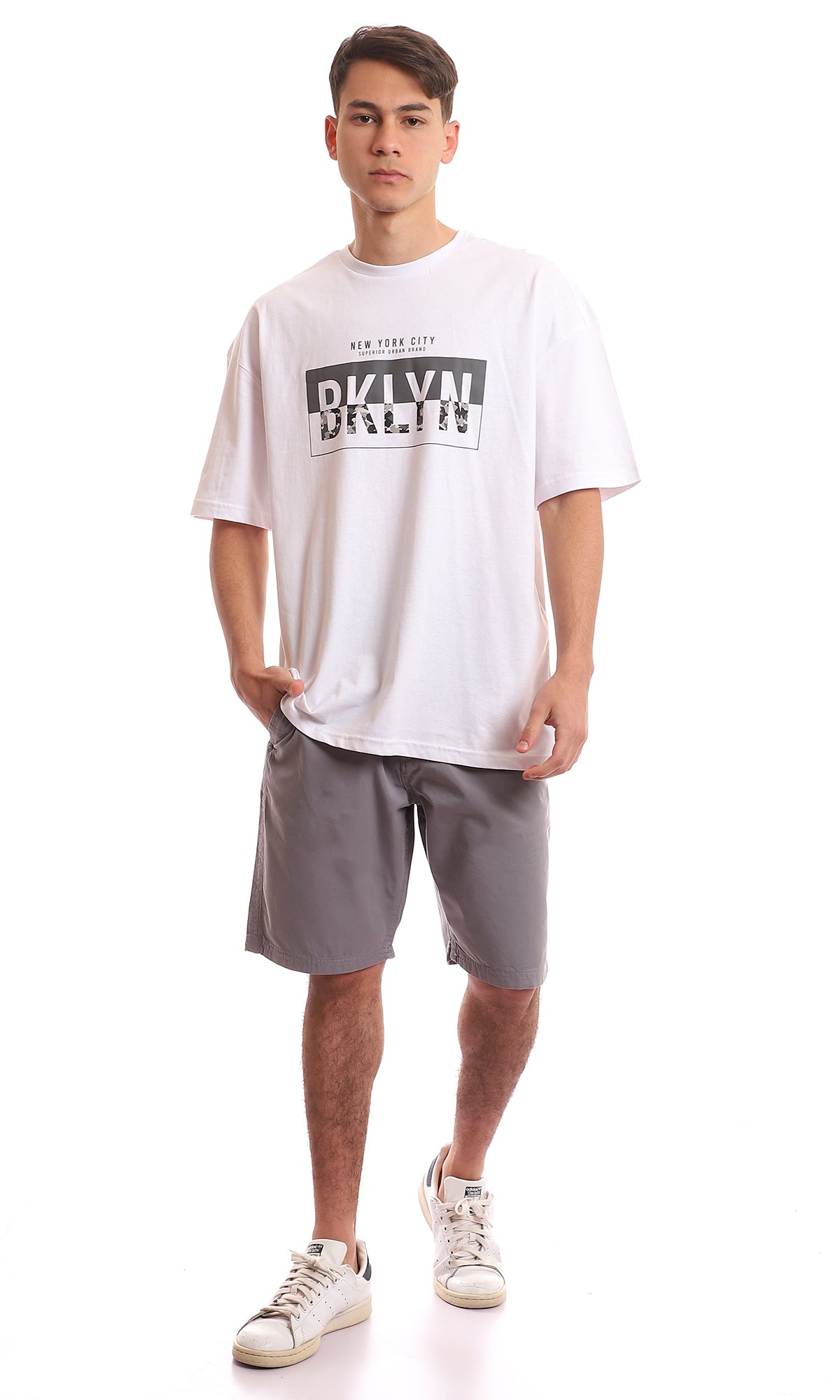 95049 Side Pockets Medium Grey Solid Shorts