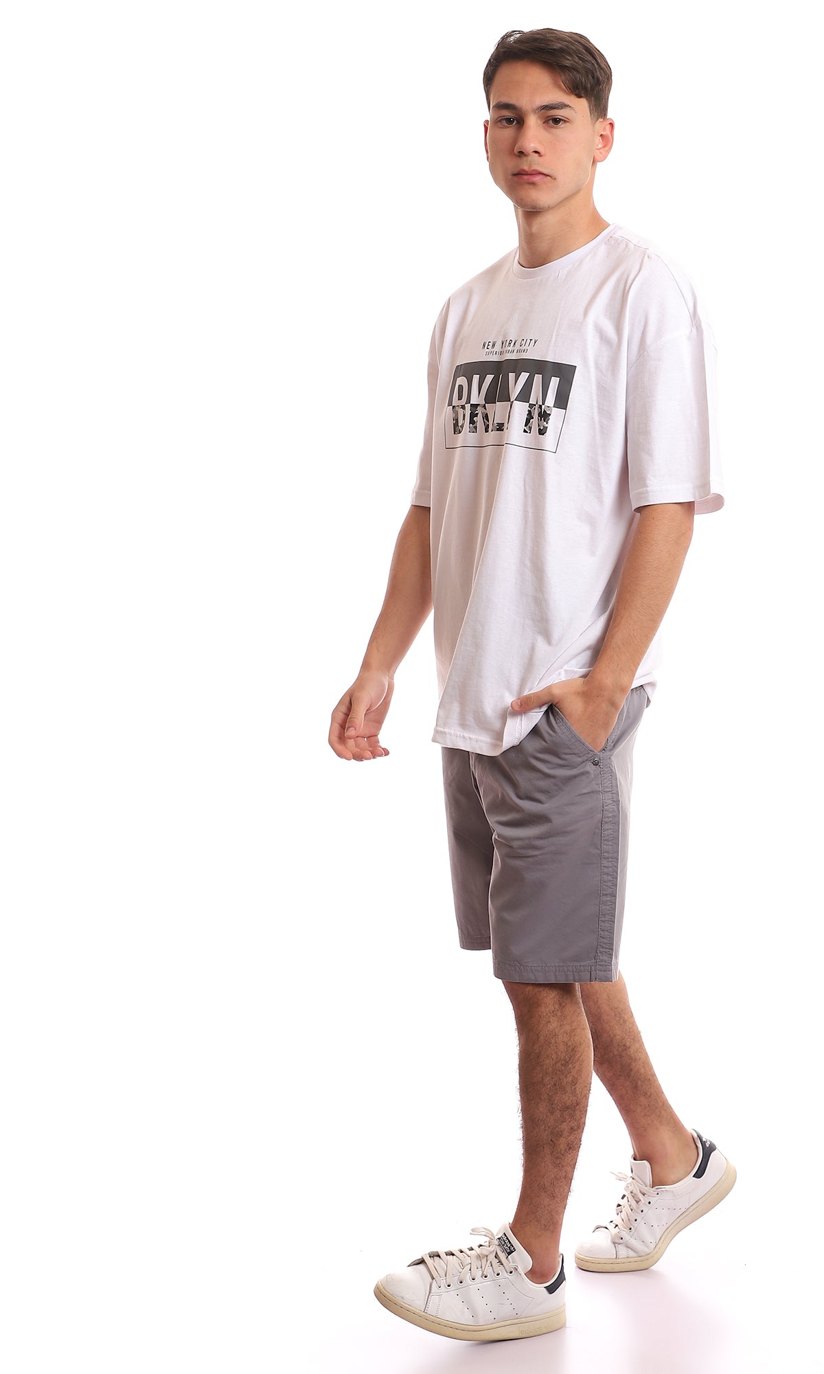 95049 Side Pockets Medium Grey Solid Shorts