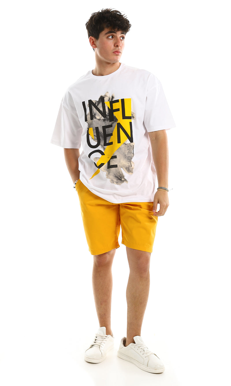 95051 Side Pockets Mustard Casual Cargo Shorts