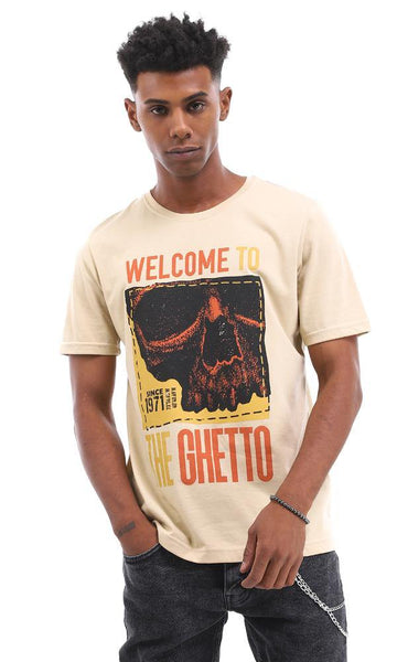 95061 Welcome To The Ghetto Heather Beige T-Shirt For Summer - Ravin 