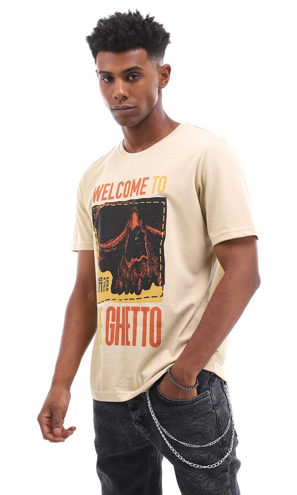 95061 Welcome To The Ghetto Heather Beige T-Shirt For Summer - Ravin 