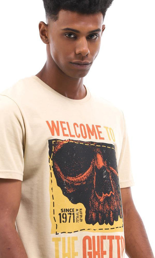 95061 Welcome To The Ghetto Heather Beige T-Shirt For Summer - Ravin 