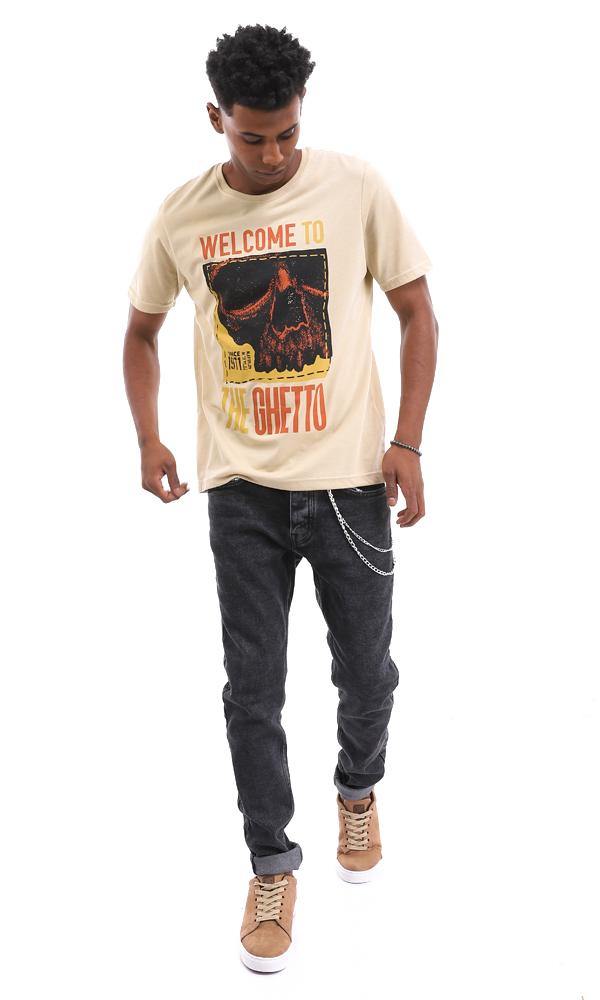 95061 Welcome To The Ghetto Heather Beige T-Shirt For Summer - Ravin 