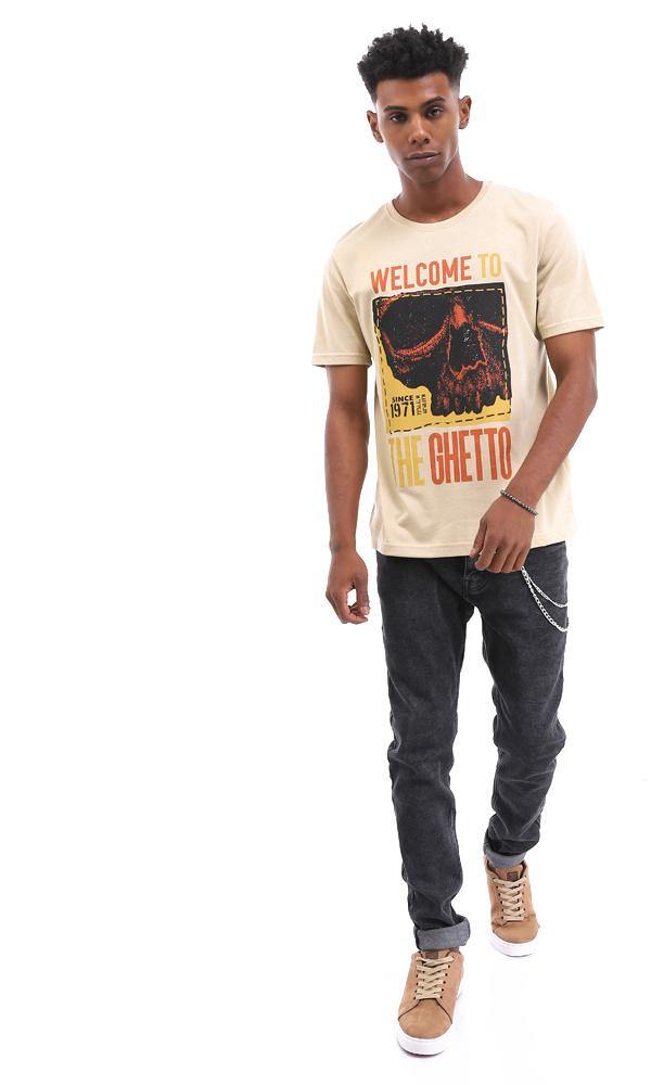 95061 Welcome To The Ghetto Heather Beige T-Shirt For Summer - Ravin 
