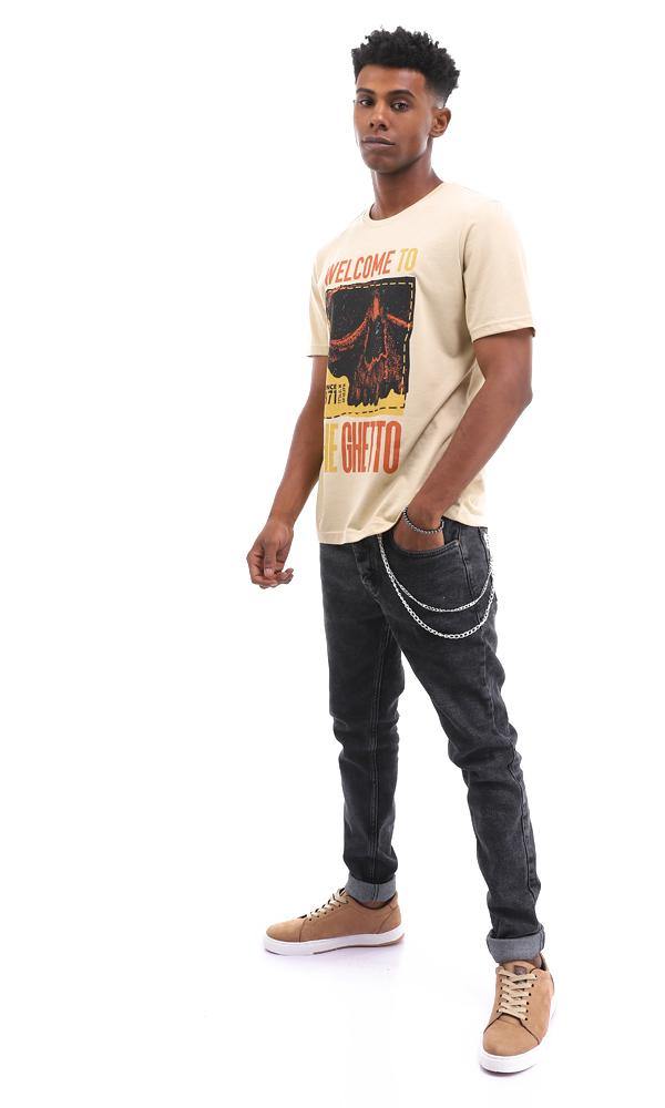 95061 Welcome To The Ghetto Heather Beige T-Shirt For Summer - Ravin 