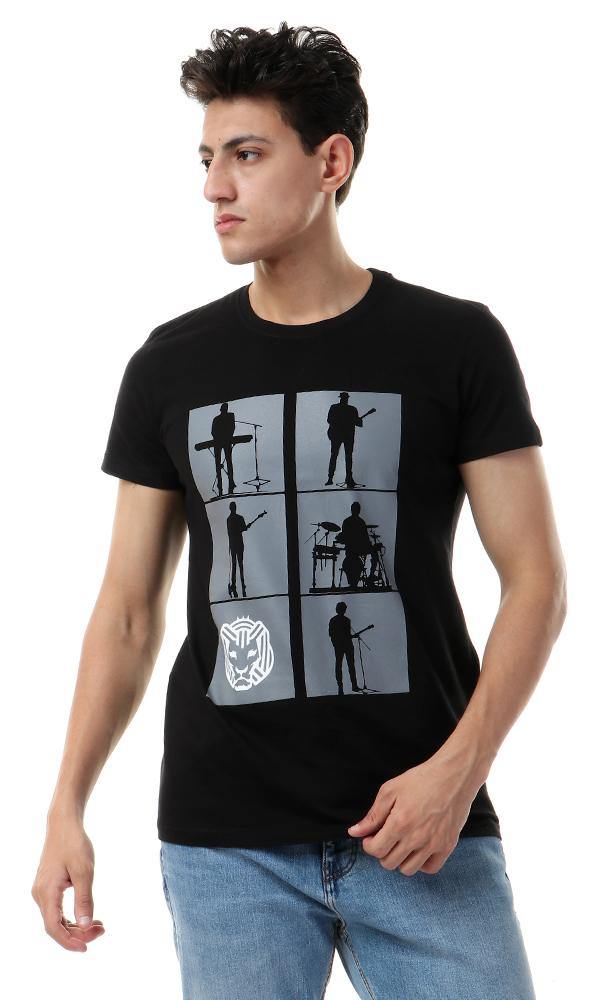 95070 Front Print Cairokee Band Unisex Tee - Black - Ravin 