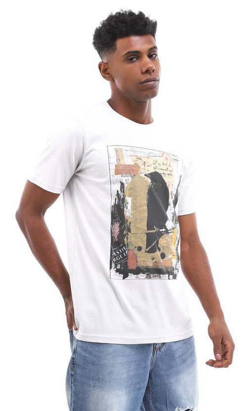 95084 Slip-On Light Grey Raven Printed T-Shirt - Ravin 