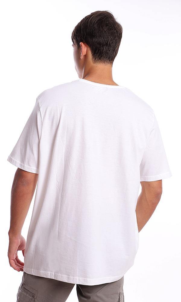 95099 Front Printed Short Sleeves Off-White Tee - Ravin 