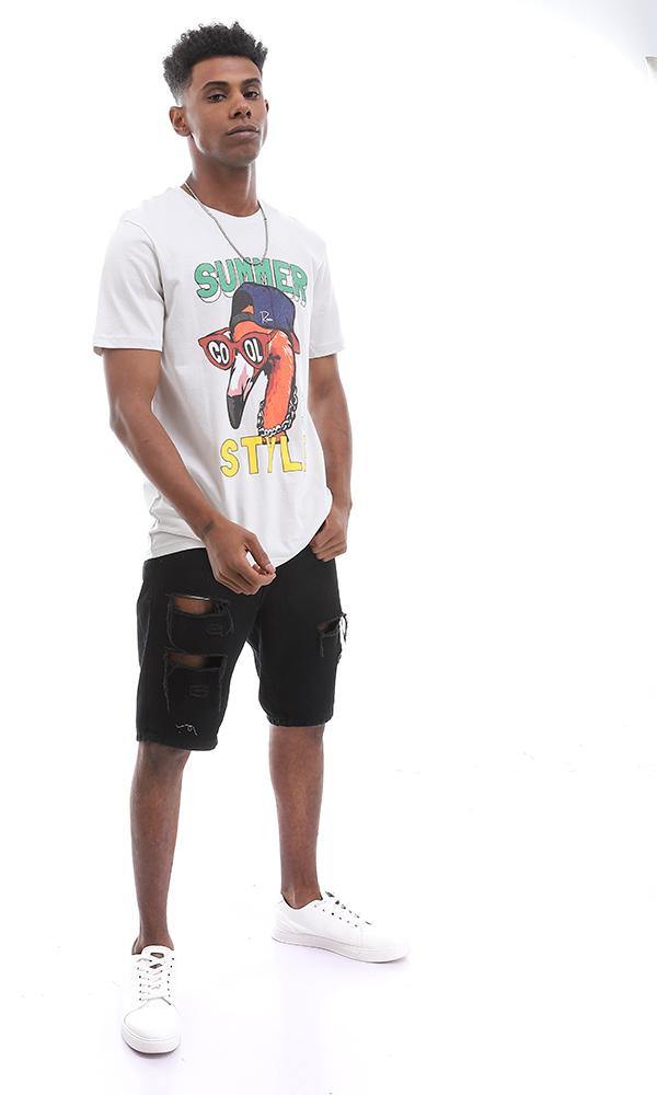 95100 Summer Style  Cool Printed Ecro SummerT-shirt - Ravin 