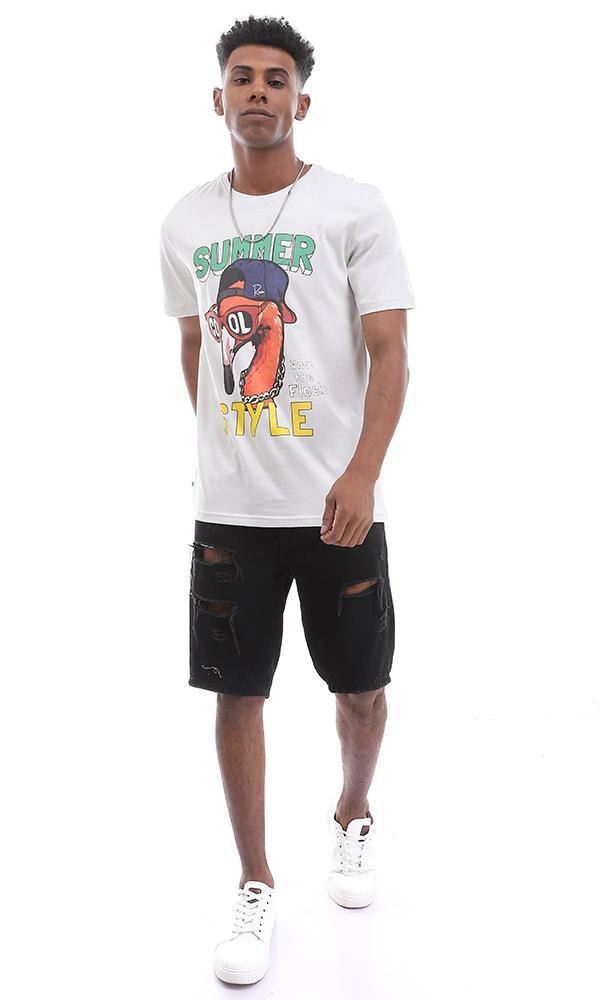 95100 Summer Style  Cool Printed Ecro SummerT-shirt - Ravin 