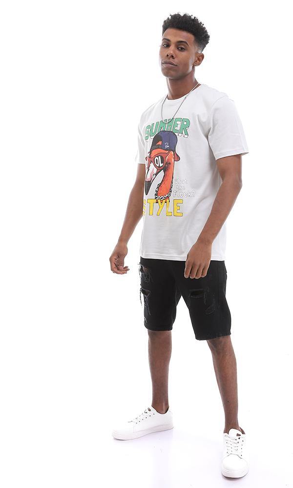 95100 Summer Style  Cool Printed Ecro SummerT-shirt - Ravin 