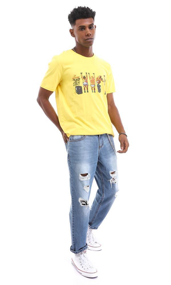 95119 Rap Set Medium Yellow Cotton Summer T-Shirt - Ravin 