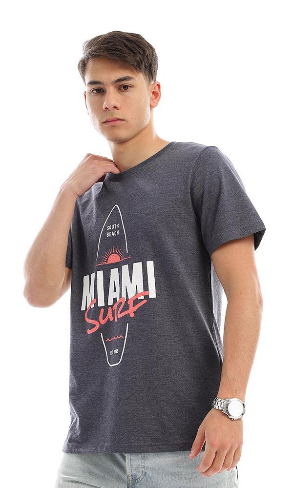 95147 "Miami Surf" Heather Navy Blue Slip On Tee - Ravin 