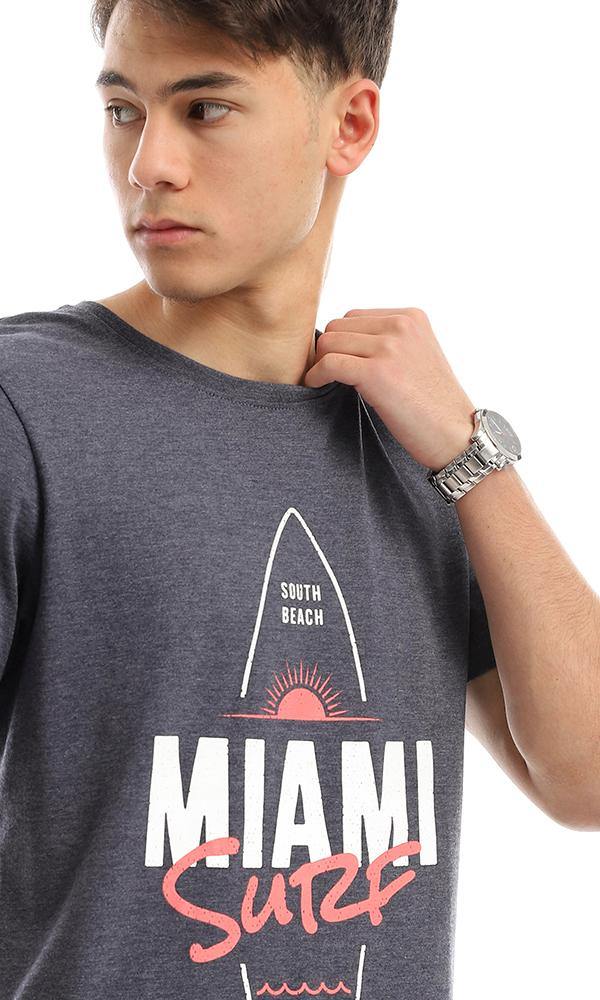 95147 "Miami Surf" Heather Navy Blue Slip On Tee - Ravin 