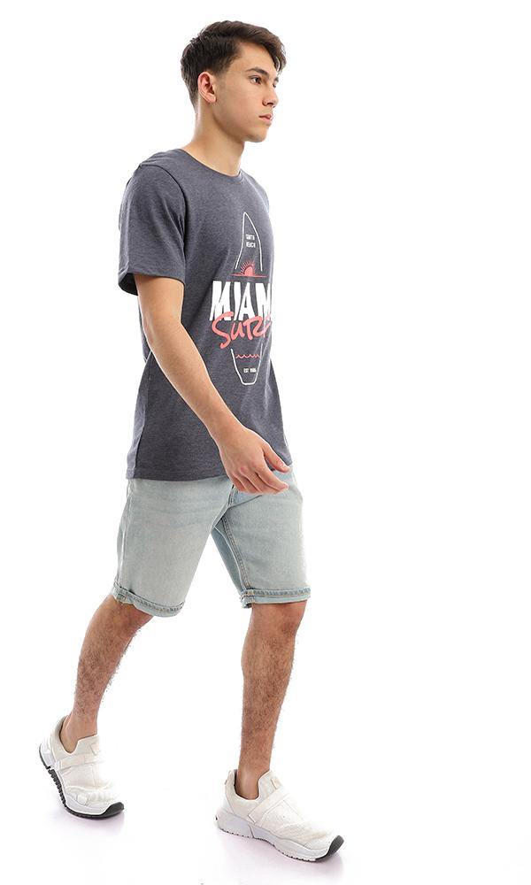 95147 "Miami Surf" Heather Navy Blue Slip On Tee - Ravin 
