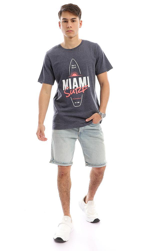 95147 "Miami Surf" Heather Navy Blue Slip On Tee - Ravin 