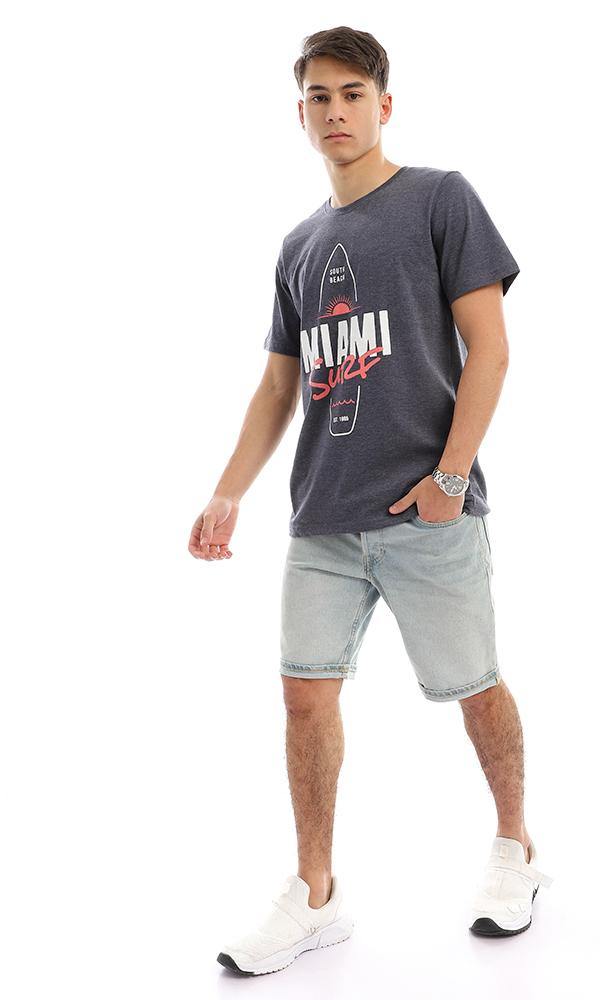 95147 "Miami Surf" Heather Navy Blue Slip On Tee - Ravin 